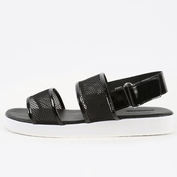 mesh platform sandals